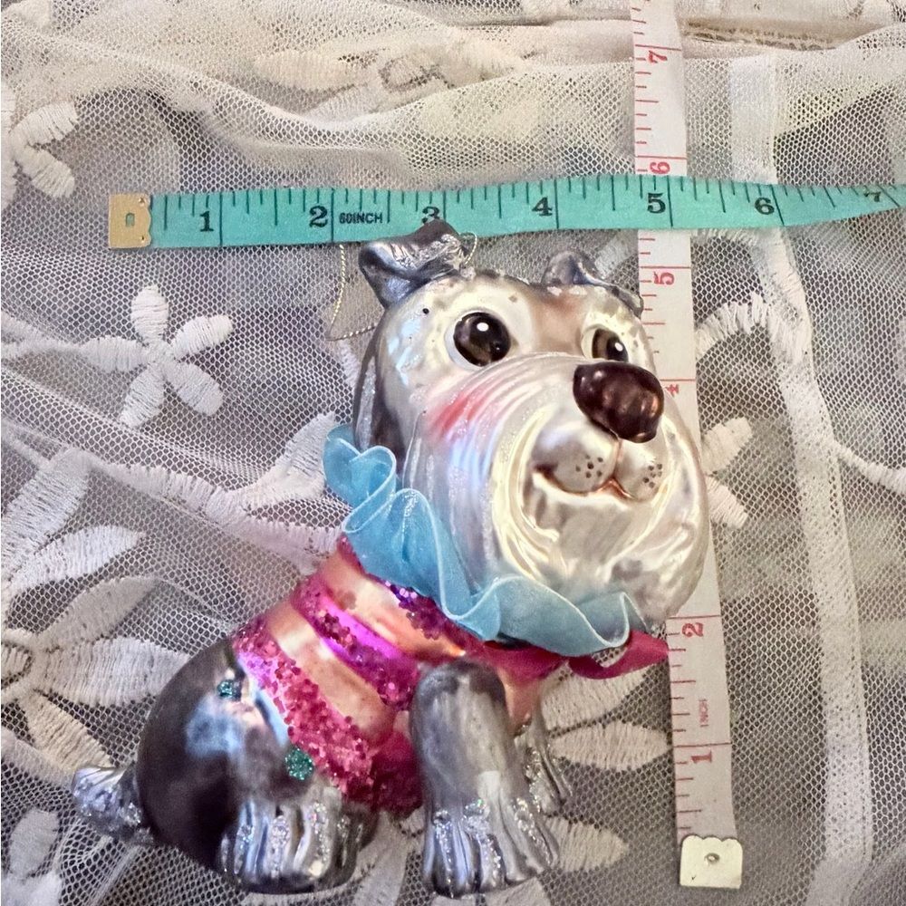 Hand Blown Glass Charming Shih Tzu Dog Holiday Ornament - Picture 7 of 8